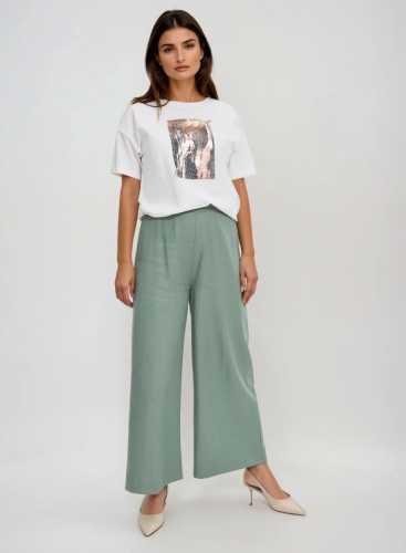 Штани з додаванням льону L-SP-4622 OLIVE