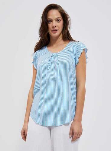 Блузка L-KO-4036 WHITE_FRESH BLUE