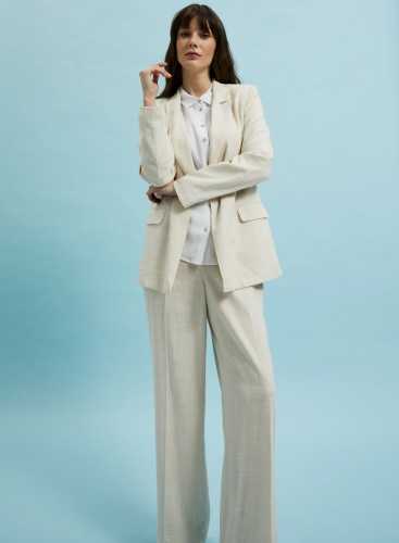 Жакет з додаванням льону L-MR-4314 L.BEIGE 