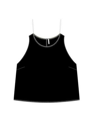 Блузка з додаванням льону L-KO-4954 BLACK