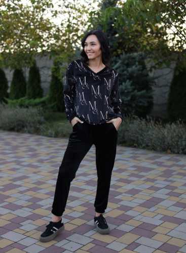 MOON  Комплект велюровий: кофта і штани 8223_czarny