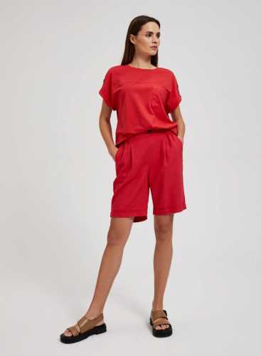 Шорти з додаванням льону L-SH-4316 RED