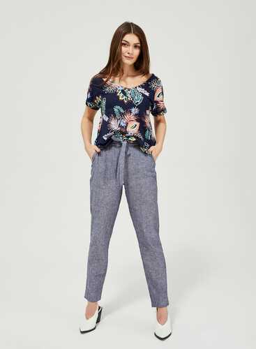 Штани льон L-SP-3416 NAVY льон