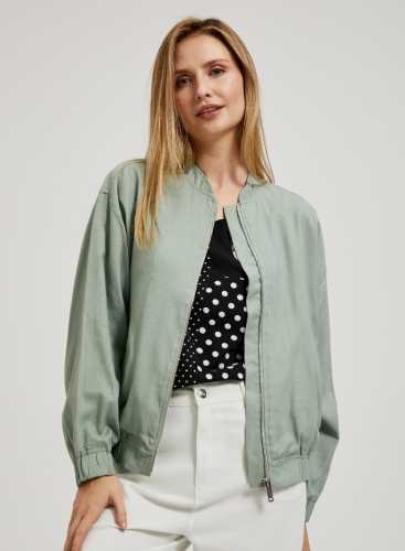 Куртка з додаванням льону  L-KU-4314 OLIVE