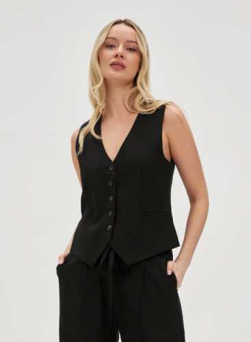 Жилет з додаванням льону L-KA-4619 BLACK