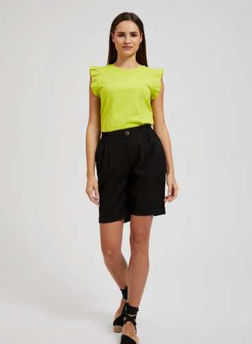 Шорти з додаванням льону L-SH-4316 BLACK