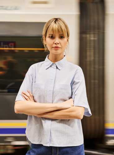 Блузка L-KO-4657 WHITE_L.BLUE