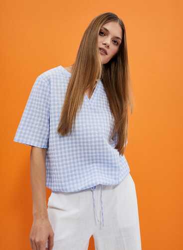 Блузка L-KO-4034 WHITE_BLUE